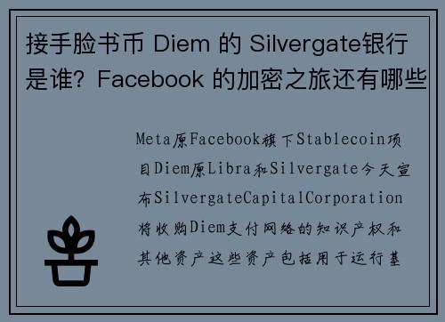 接手脸书币 Diem 的 Silvergate银行是谁？Facebook 的加密之旅还有哪些招数？